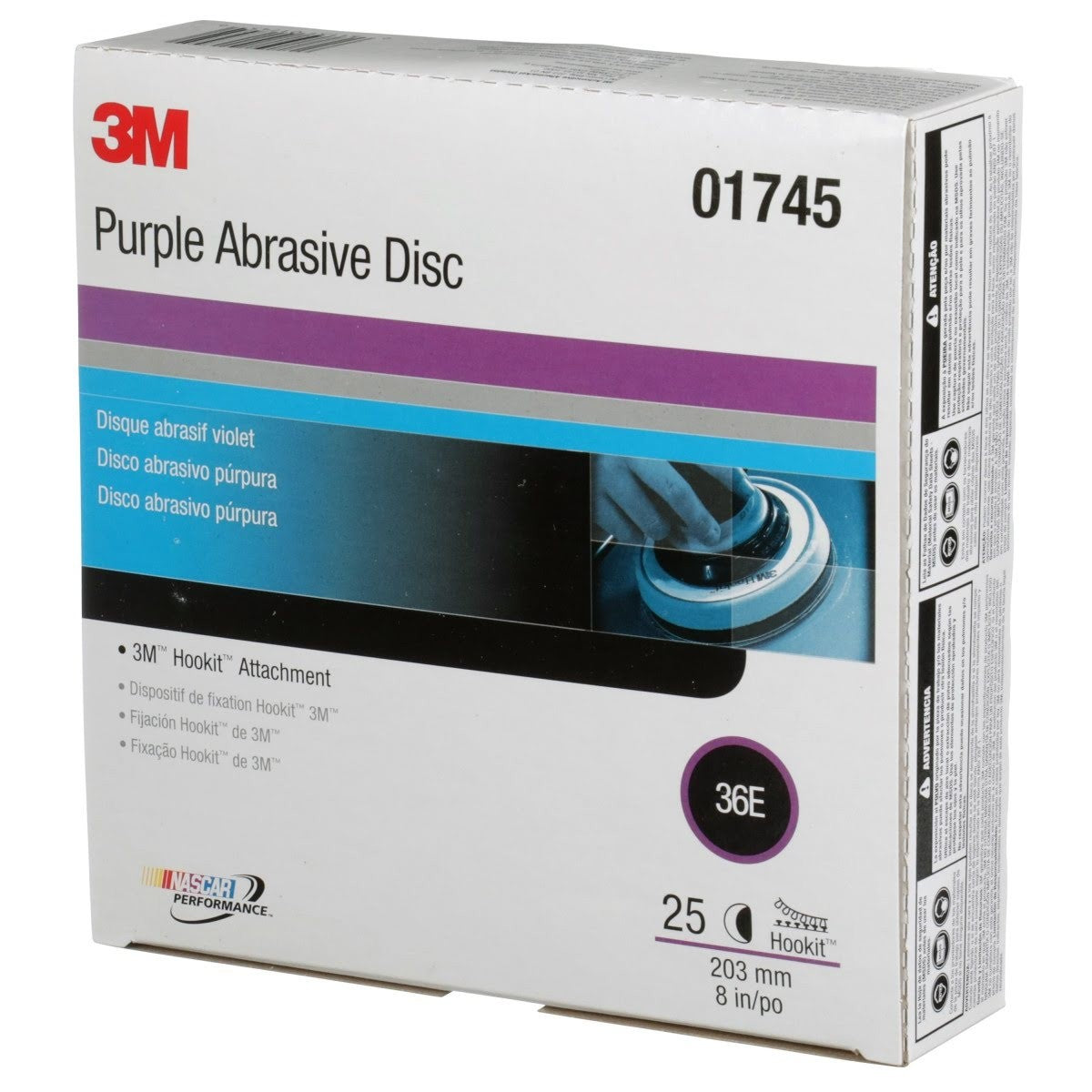3M 740I 01745 Hookit Disc, 8 in, 36E, Purple (7010364829) (100 Pack) - 5