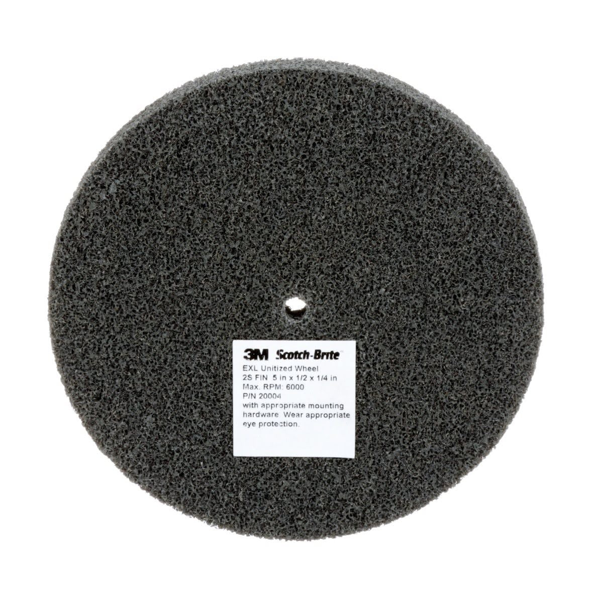 3M XL-UW Scotch-Brite EXL Unitized Wheel, 2S Fine, SiC, Gray, 5 in x 1/4 in x 1/2 in, 6000 RPM (7010365356) (20 Pack)