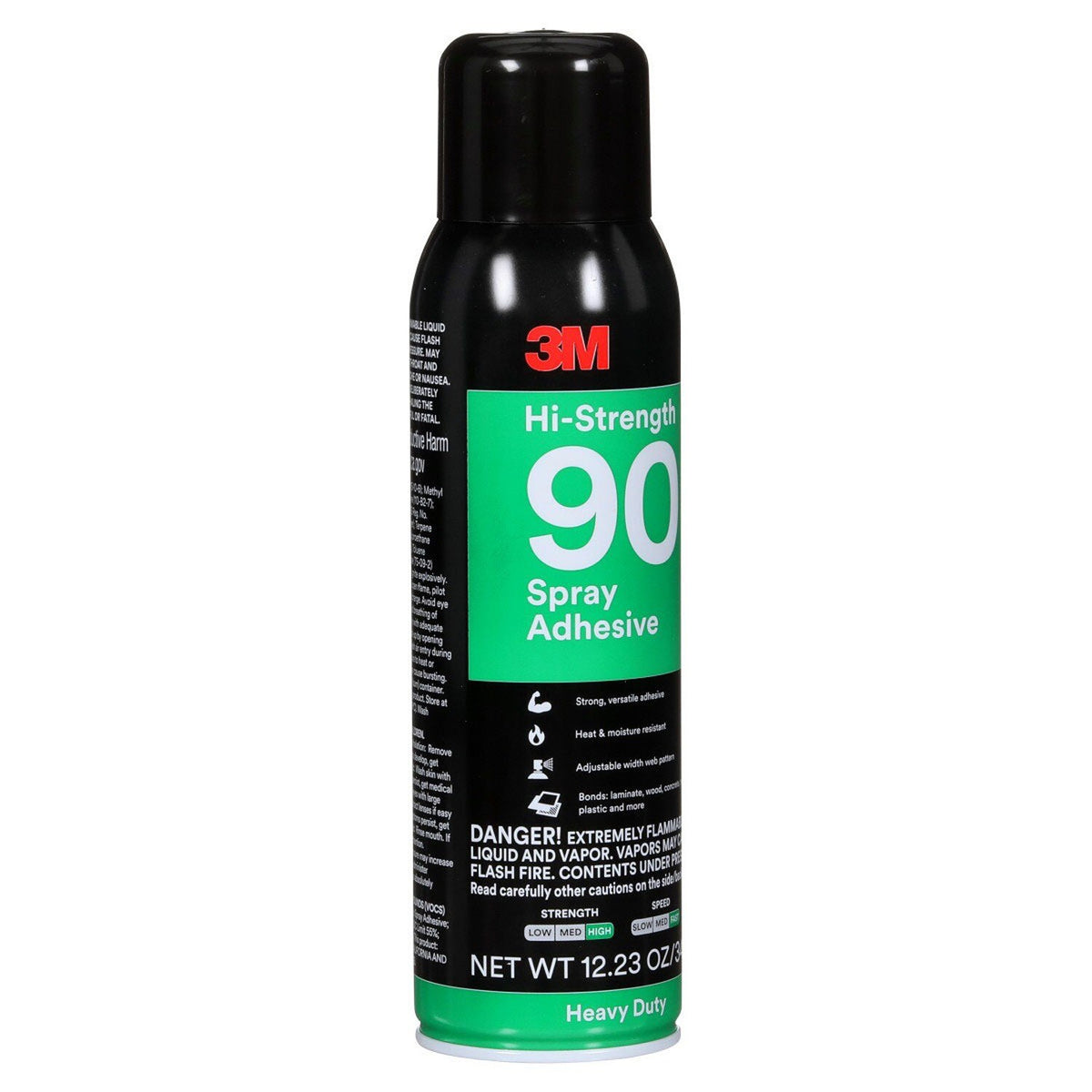3M 90 Hi-Strength Spray Adhesive, Clear, 16 fl oz Can, Net Wt 12.23 oz, Permanent, Bonds Laminate, Wood, Concrete, Metal, Plastic (7010366483) - 2