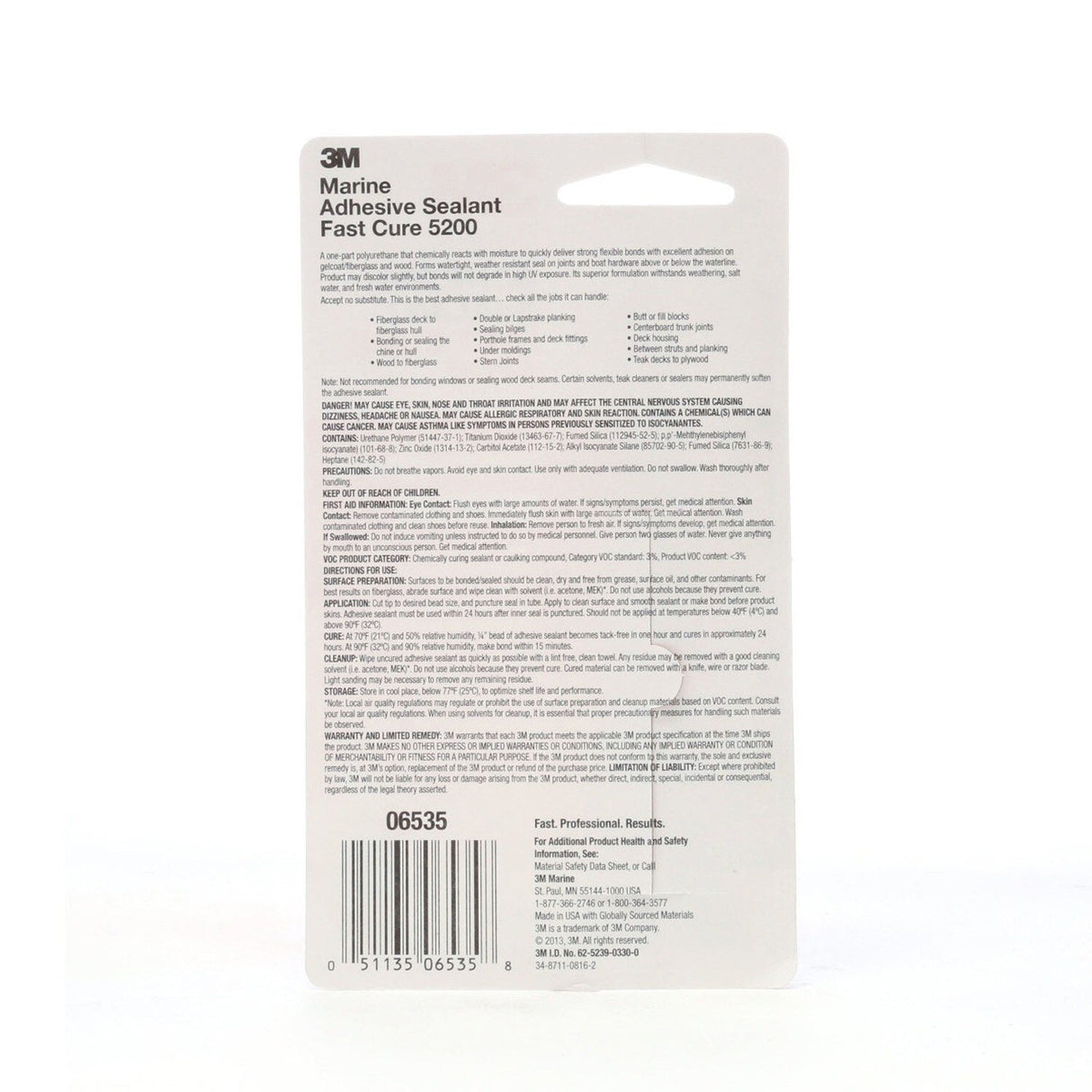 3M 5200FC 6535 Marine Adhesive Sealant Fast Cure, White, 1 fl oz Tube for Boats and RVs Above and Below Waterline (7010367674) - 3