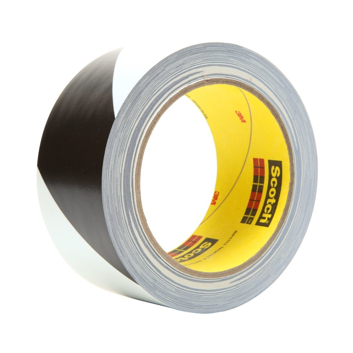 3M Scotch Safety Stripe Vinyl Tape, Black White, 2 in x 36 yd, 5.4 mil (5700) (7010375513) (24 Pack)