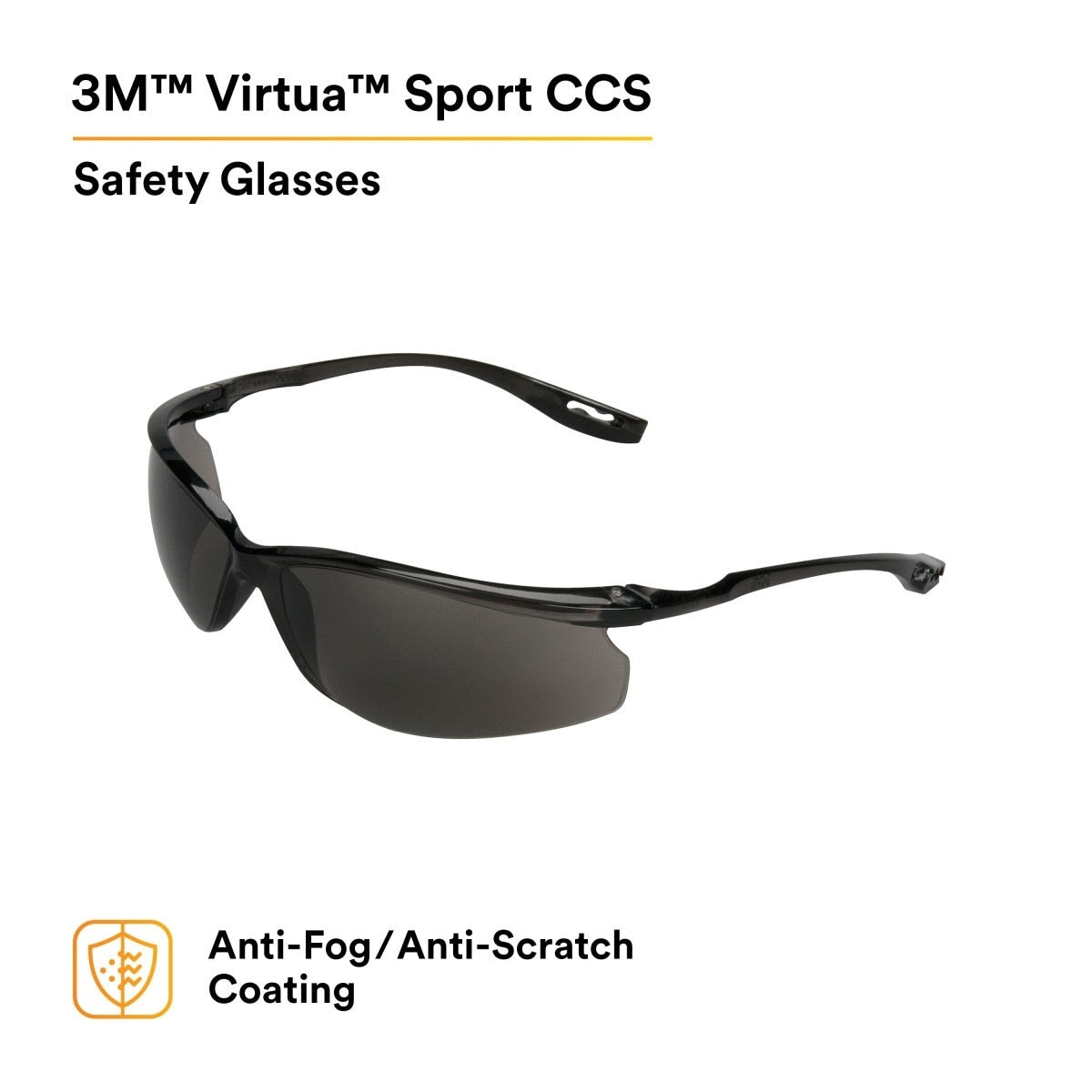 3M 11798-00000-20 Virtua Sport CCS Protective Eyewear Corded Control System, Gray Anti-Fog Lens (7010384246) (20 Pack) - 2