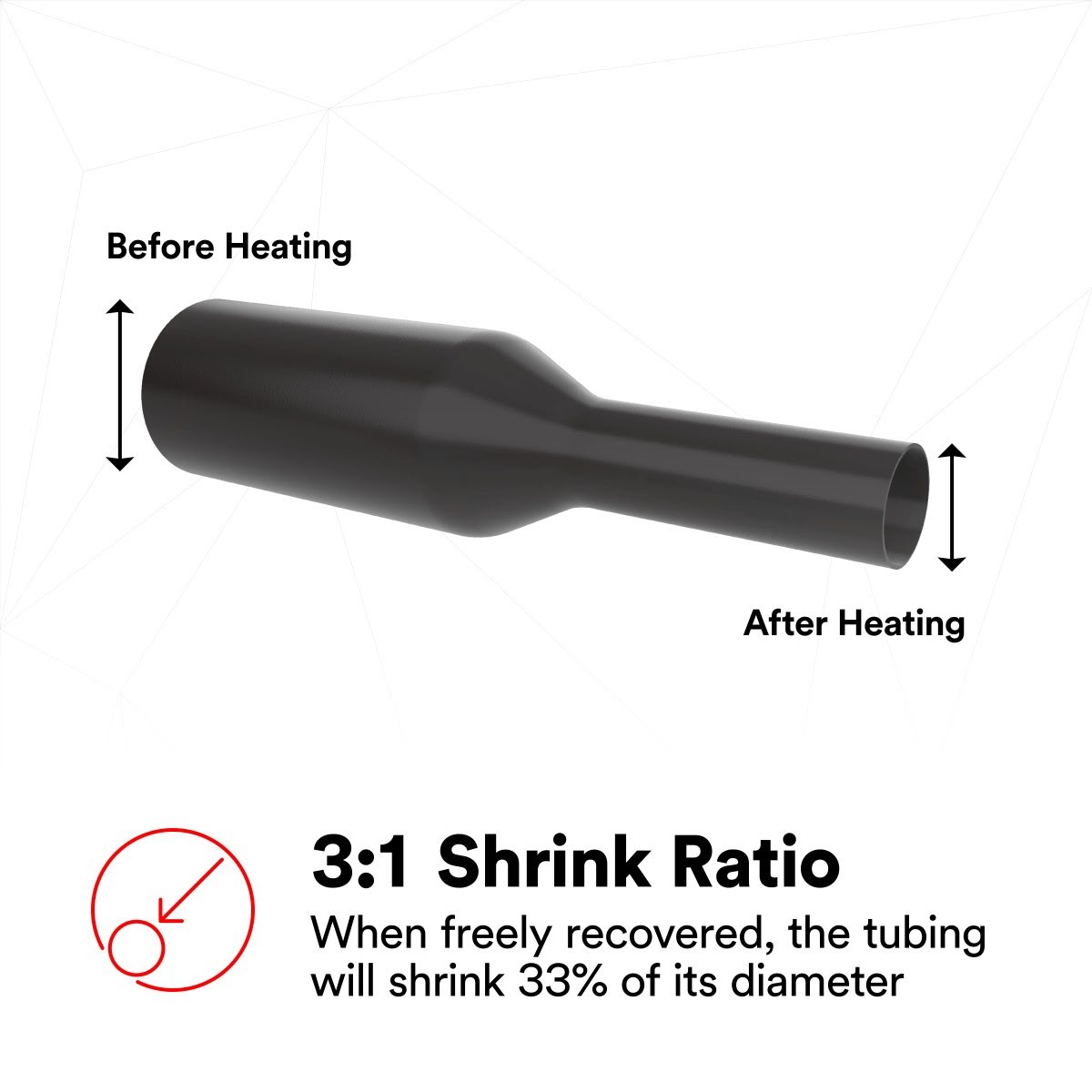 3M E30.500RD6in Thin-Wall Heat Shrink Tubing EPS-300, Adhesive-Lined, 1/2 in Red, 6 in Piece (7010396537) (400 Pack) - 3