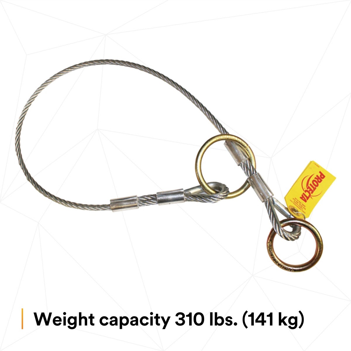 3M 2100193 Protecta Pass-Thru Cable Tie-Off Adapter Anchor, Galvanized Steel, 6 ft (7012818264) - 7