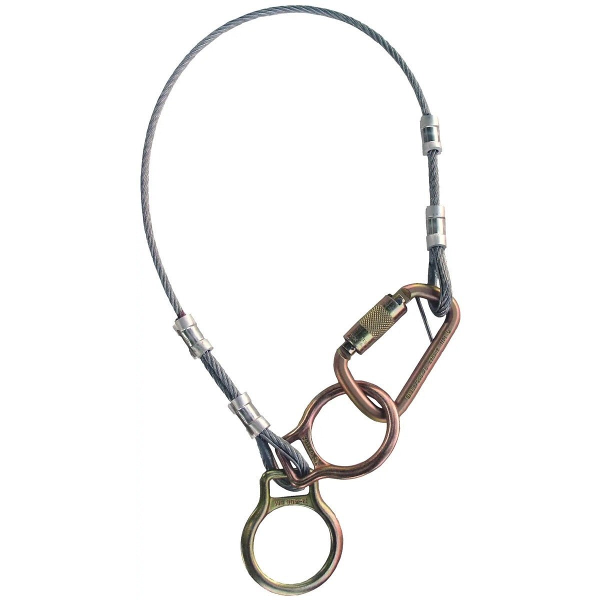 3M 2190103 Protecta 8' Dual-Ring Cable Tie-Off Adapter Anchor Galvanized Steel (7012818384)