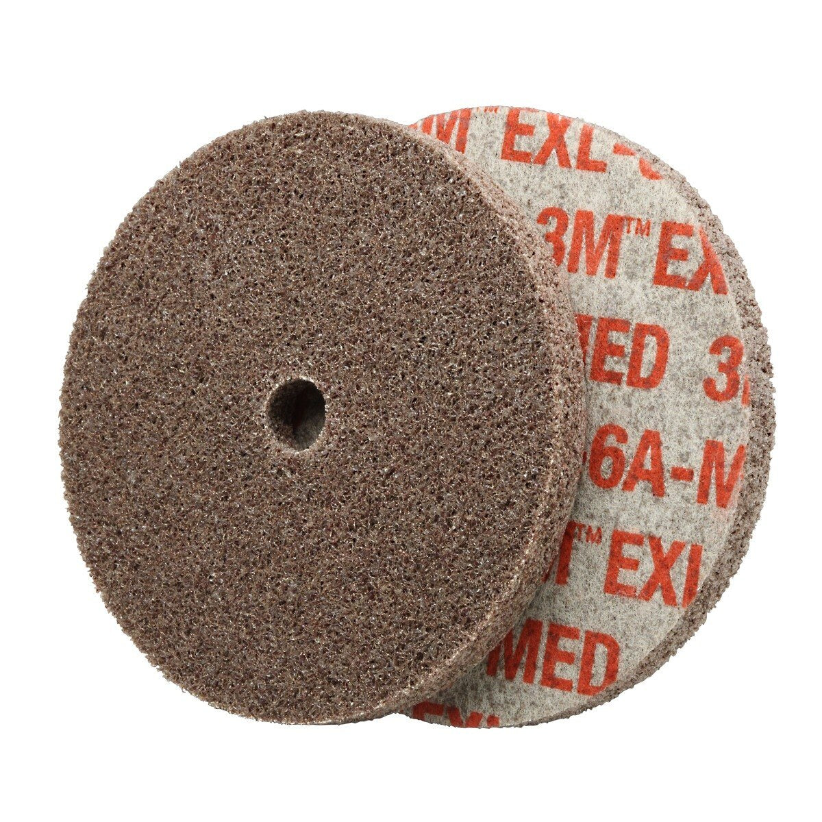 3M XL-UW Scotch-Brite EXL Unitized Wheel, 6A Medium, Aluminum Oxide, Tan, 1 in x 1 in x 3/16 in (7100001140) (50 Pack)