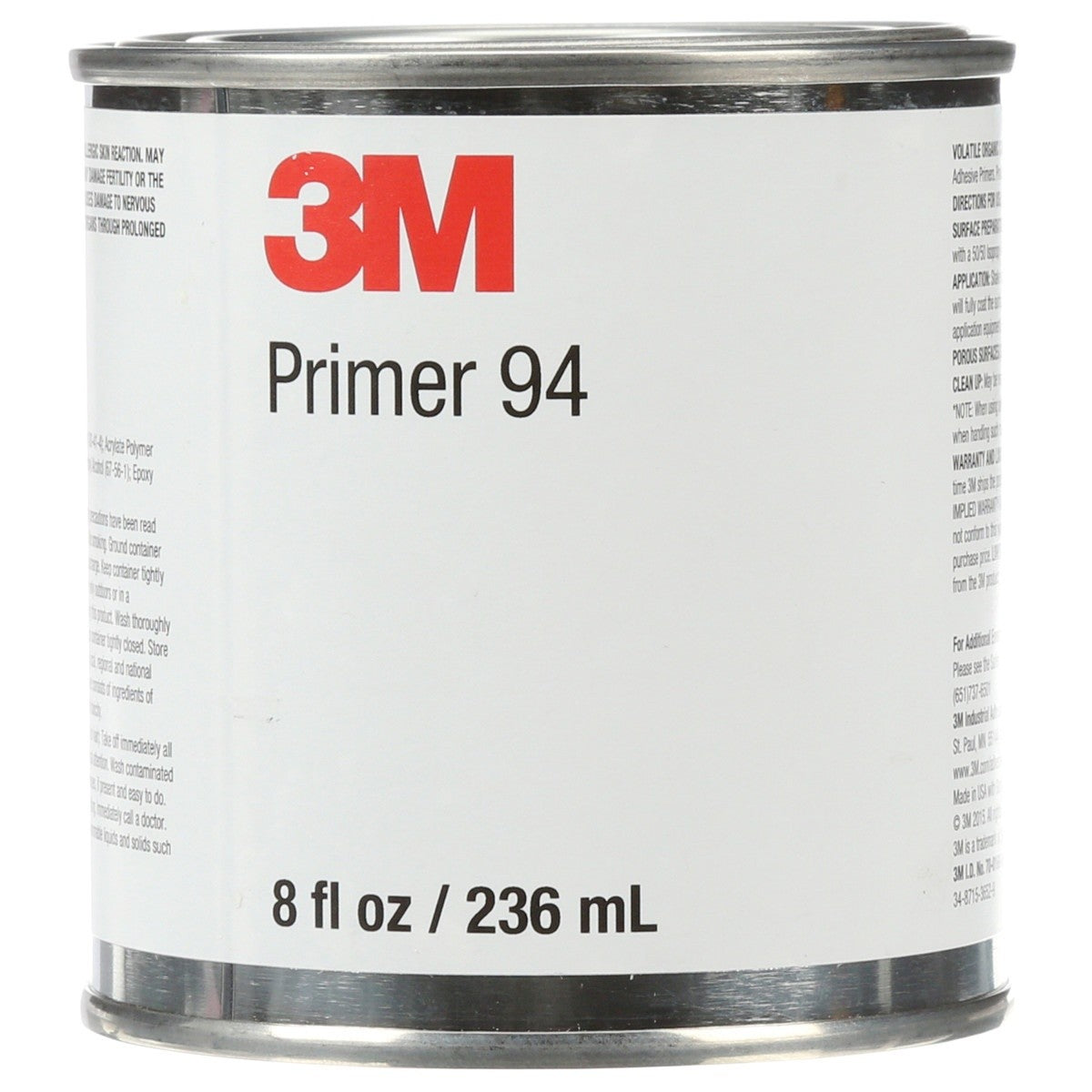 3M 94 Tape Primer, Light Yellow, 1/2 Pint (94 PRIMER) (7100003278) (12 Pack) - 2