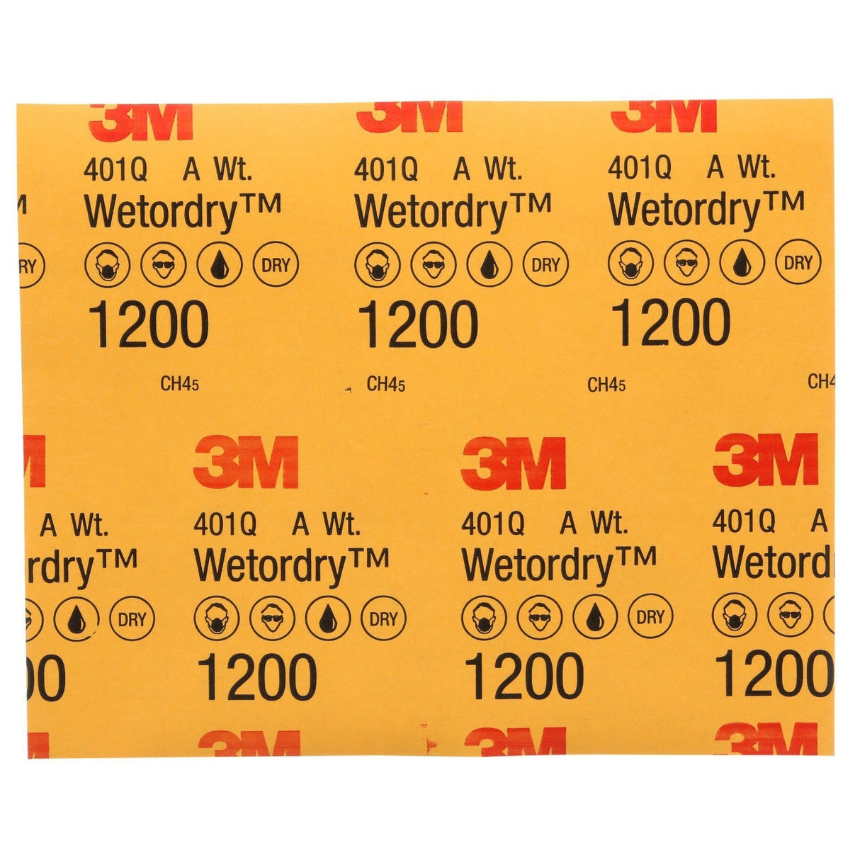3M 401Q 1200A Abrasive Sheet, Silicon Carbide 1200 Grit, Black, 9 in x 11 in (7100003725) (250 Pack) - 7