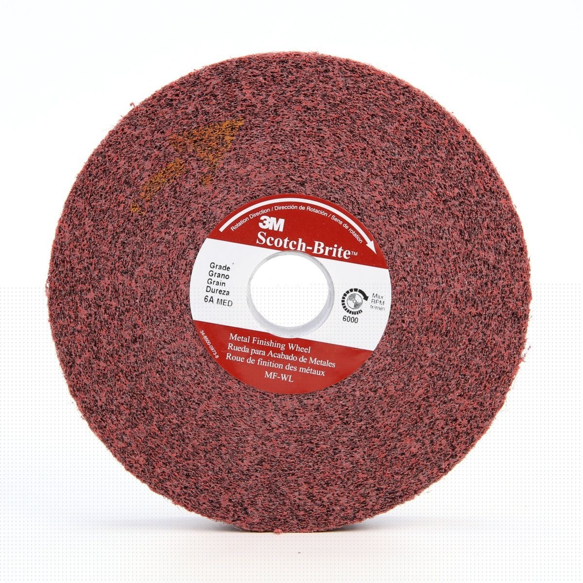 3M MF-WL Scotch-Brite Metal Finishing Convolute Wheel, 5A Medium, Aluminum Oxide, Maroon, 6 in x 1 in x 1 in (7100003943) (3 Pack)