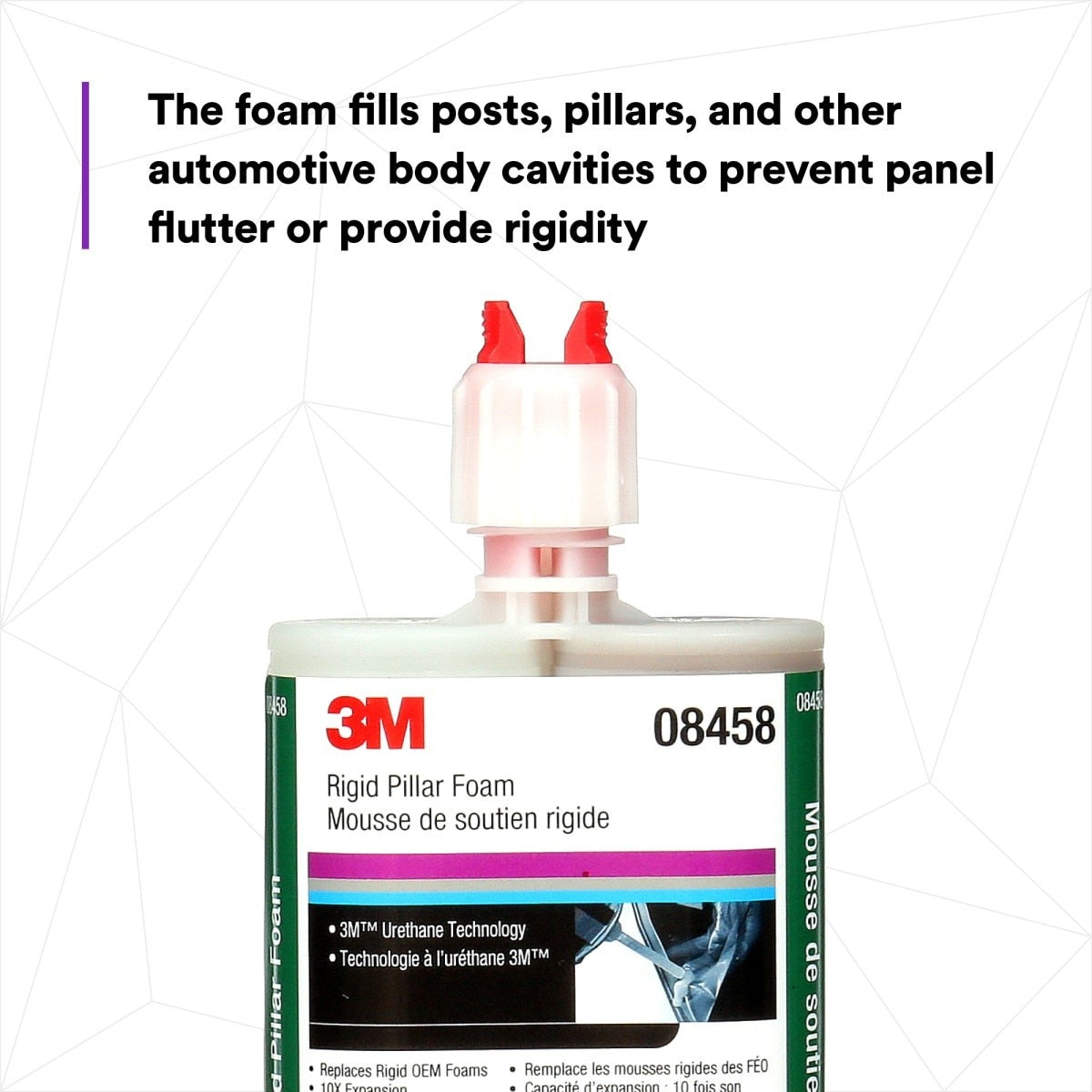 3M Rigid Pillar Foam, Two-Part Urethane Closed-Cell Expanding, 200 mL Cartridge (08458) (7100004037) (6 Pack) - 6