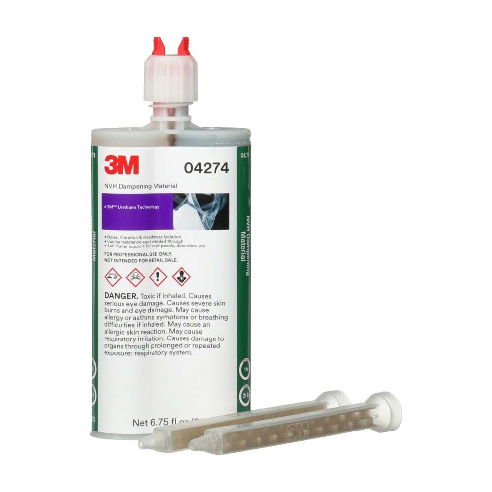 3M 04274 NVH Dampening Material , Flexible, Non-Shrink, Non-Solvent, 200 mL Cartridge (7100004038) - 2
