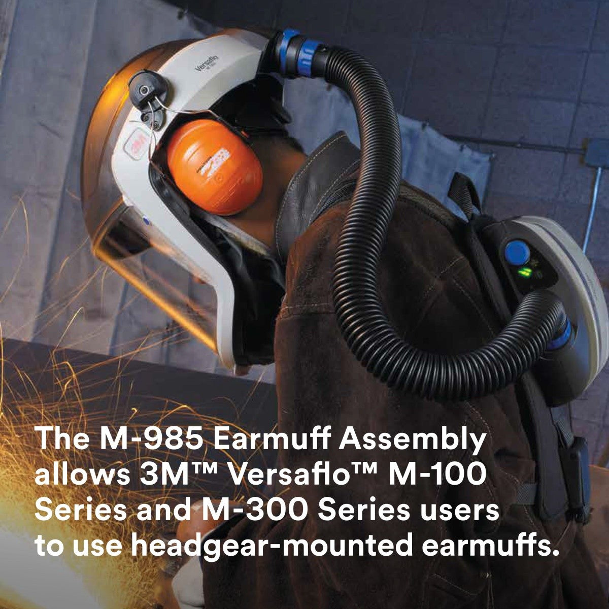 3M M-985 PELTOR Earmuff Assembly Hard Hat Attached for M-100 and M-300 Products Orange NRR 24 dB (7100004873) (1 Pair) - 5