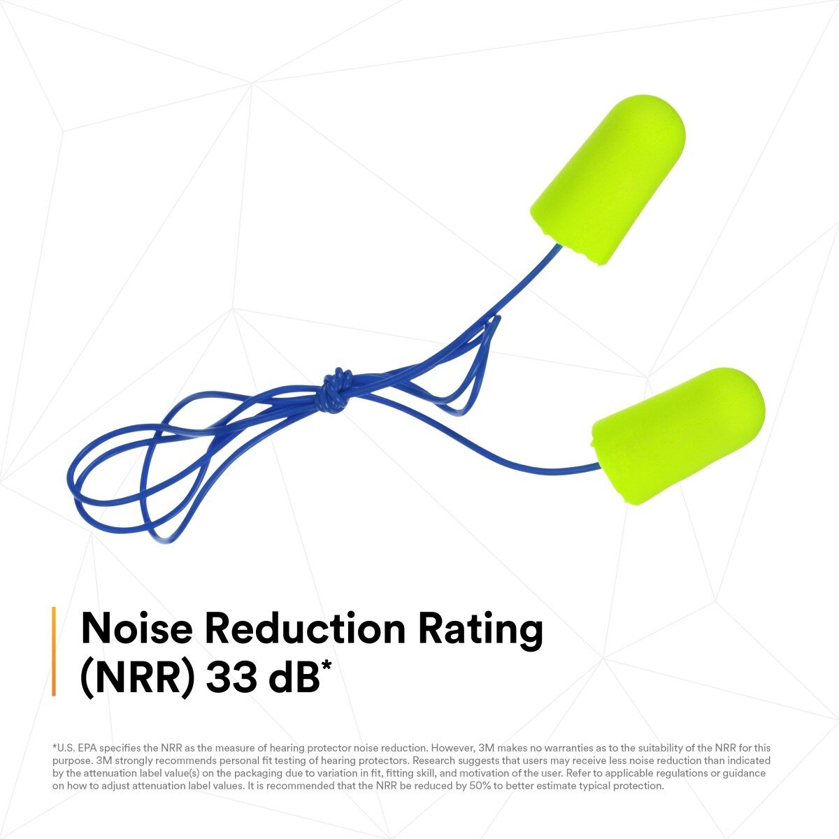 3M 311-1251 E-A-R Corded Disposable Foam Earplugs, Large, NRR 33 dB, Individually Wrapped, Poly Bag (7100006342) (2000 Pack) - 8