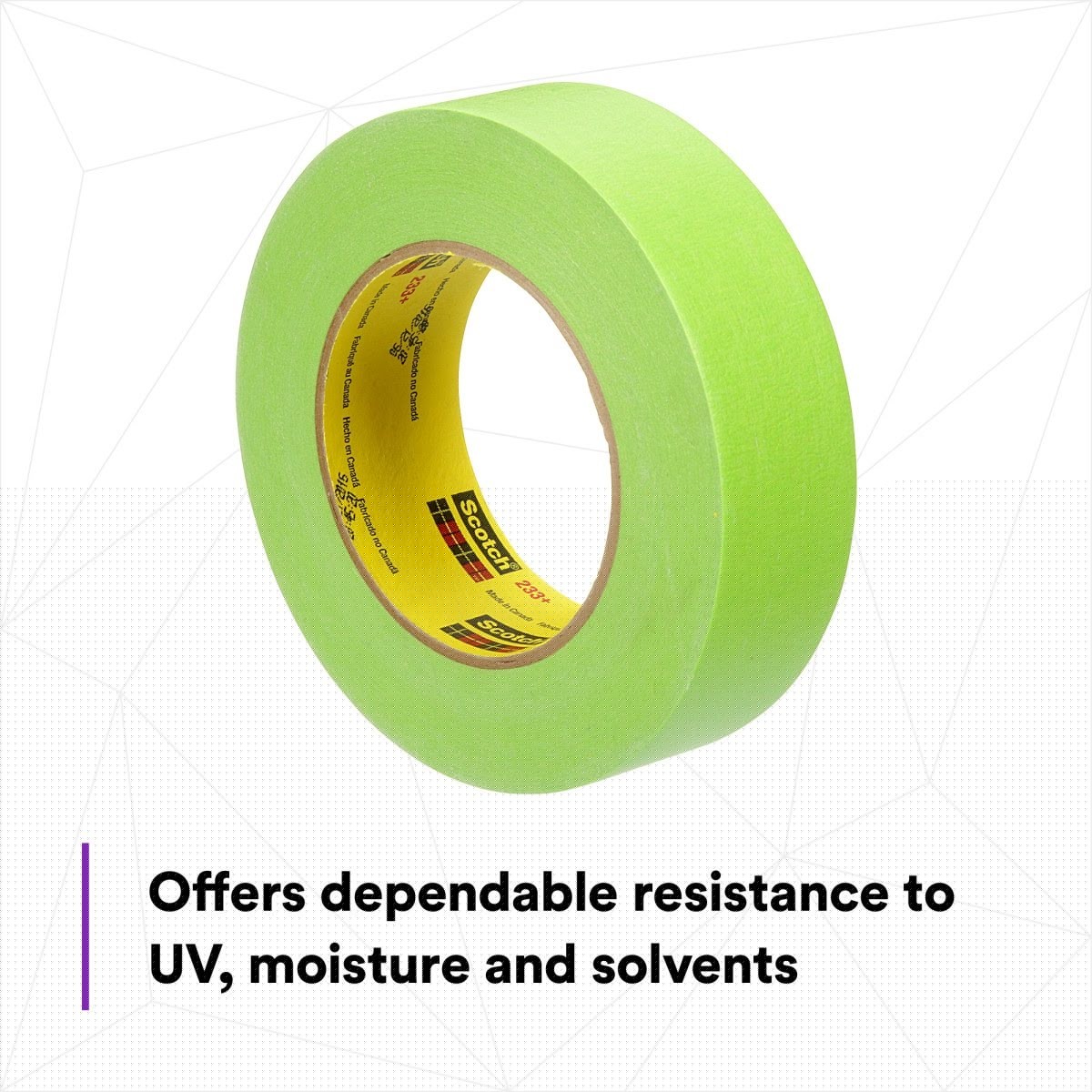 3M 233+ 26338 Scotch Performance Green Masking Tape, Crepe Paper, Rubber Adhesive, Green, 36 mm x 55 m (7100007214) (16 Pack) - 4