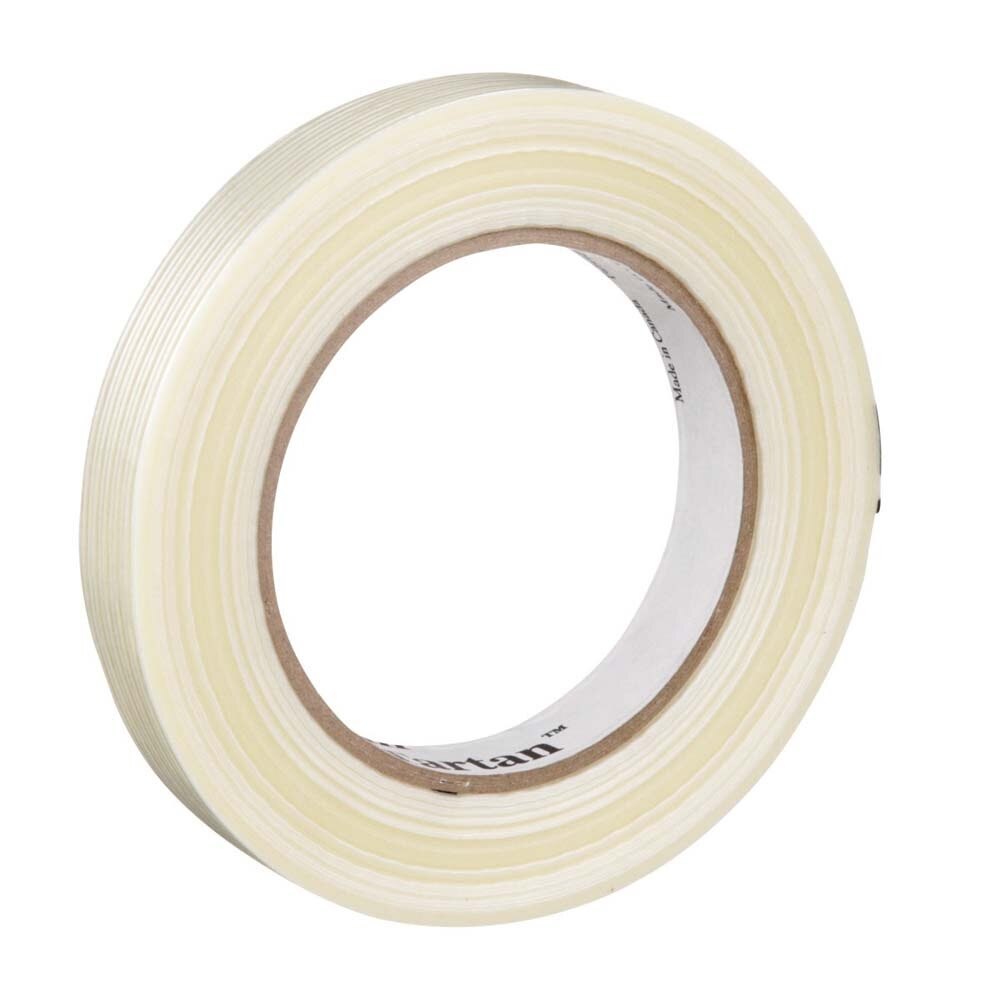 3M 8934 Tartan Filament Tape , Clear, 12 mm x 55 m, 4 mil, Model Number: -12MMX55M (7100009809) (72 Pack)