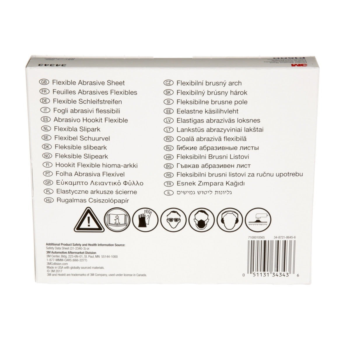 3M 270J 34343 Hookit Flexible Abrasive Sheet, P1500, 5.5 in x 6.8 in (7100010565) (125 Pack) - 8