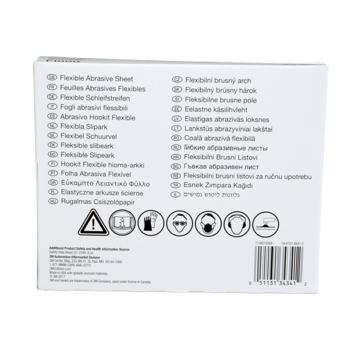 3M 270J 34341 Hookit Flexible Abrasive Sheet, P1000, 5.5 in x 6.8 in (7100010569) (125 Pack) - 5