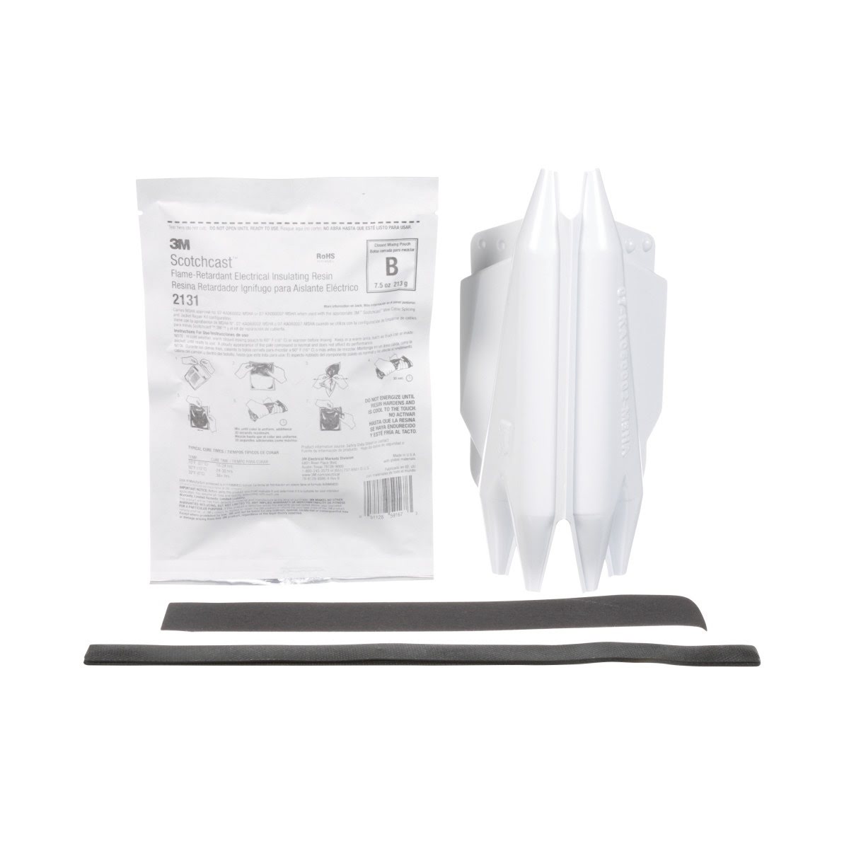 3M Scotchcast Flexible Splice Kit, Self Curing Resin, Flame Retardant Compound 2131, 0.6/1 kV, Black (7100011582) (10 Pack)
