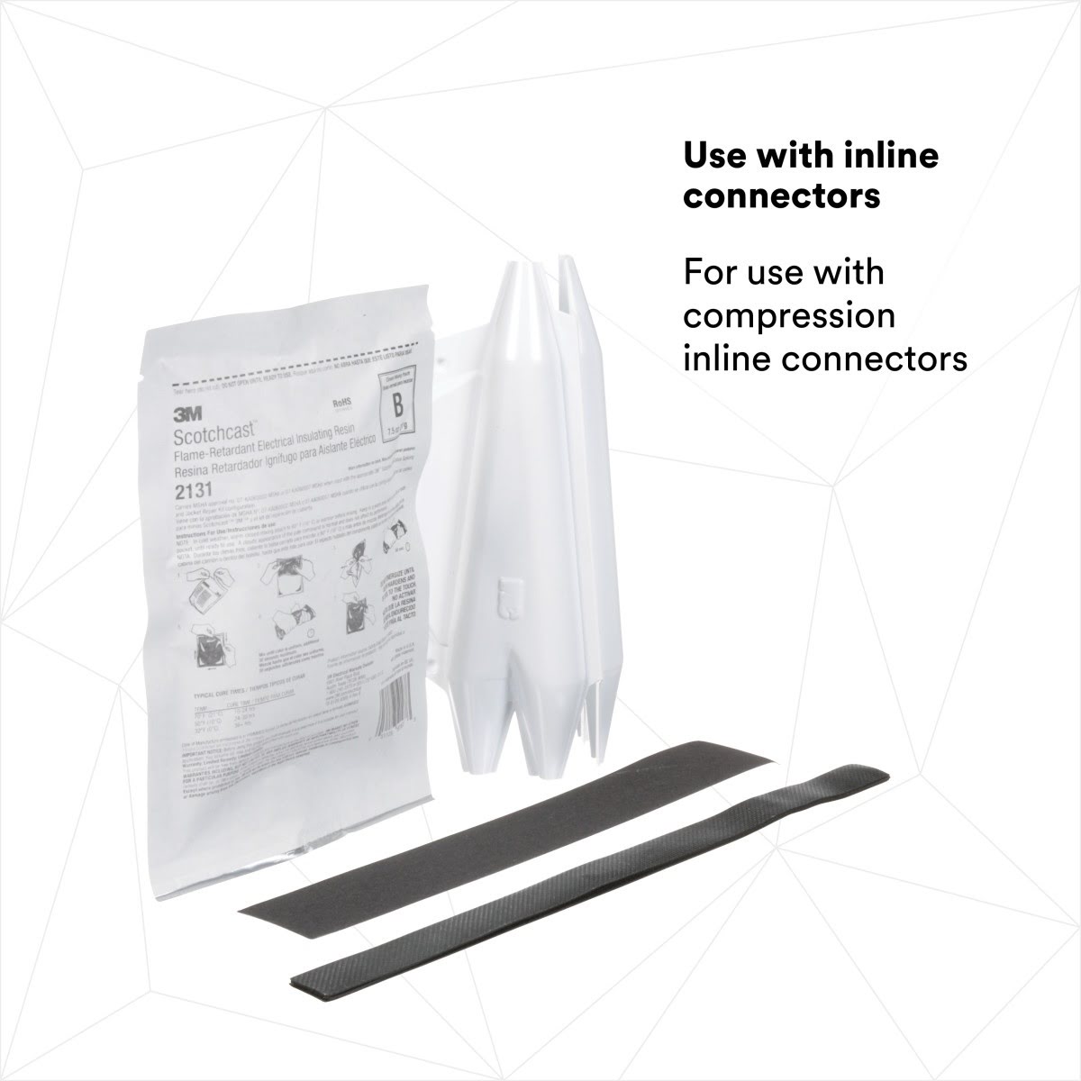 3M Scotchcast Flexible Splice Kit, Self Curing Resin, Flame Retardant Compound 2131, 0.6/1 kV, Black (7100011582) (10 Pack) - 2