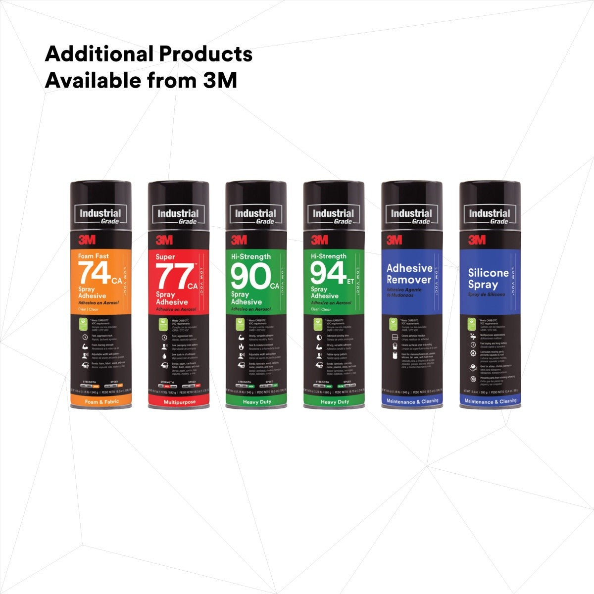 3M 74 Foam Fast CA Spray Adhesive, Low VOC <25%, Orange, 24 fl oz (Net Wt 19 oz) (74) (7100014104) (12 Pack) - 10