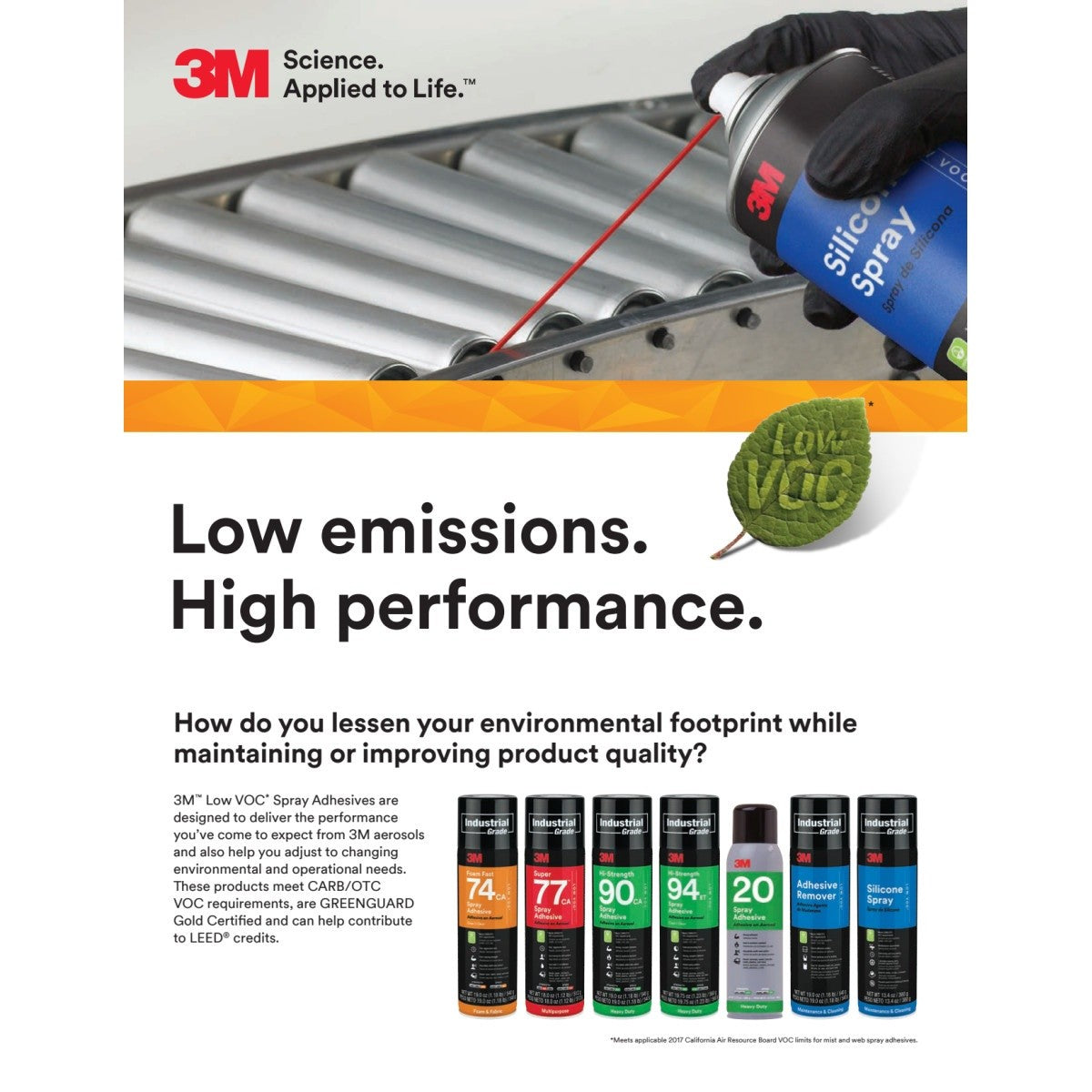 3M 74 Foam Fast 74 CA Spray Adhesive, Clear, Low VOC 25 Percent, 24 fl oz, Foam and Fabric (Net Wt 19 oz) (7100014108) (12 Pack) - 4