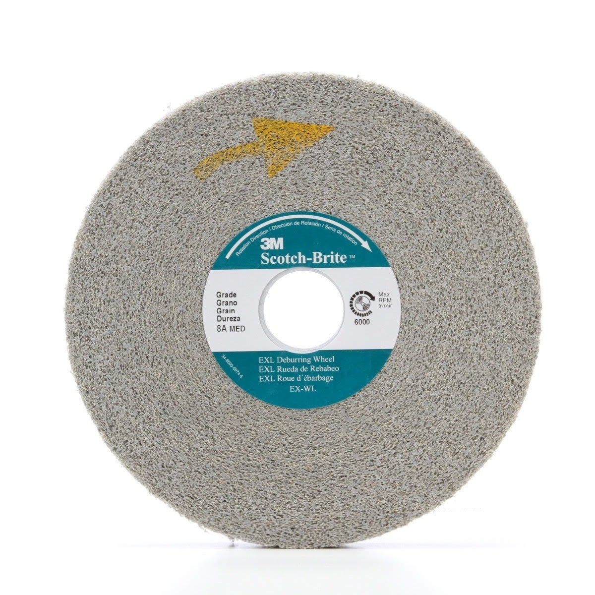 3M XL-WL Scotch-Brite EXL Deburring Convolute Wheel, 8S Fine, 8 in x 1-1/4 in x 3 in (7100014124) (2 Pack)