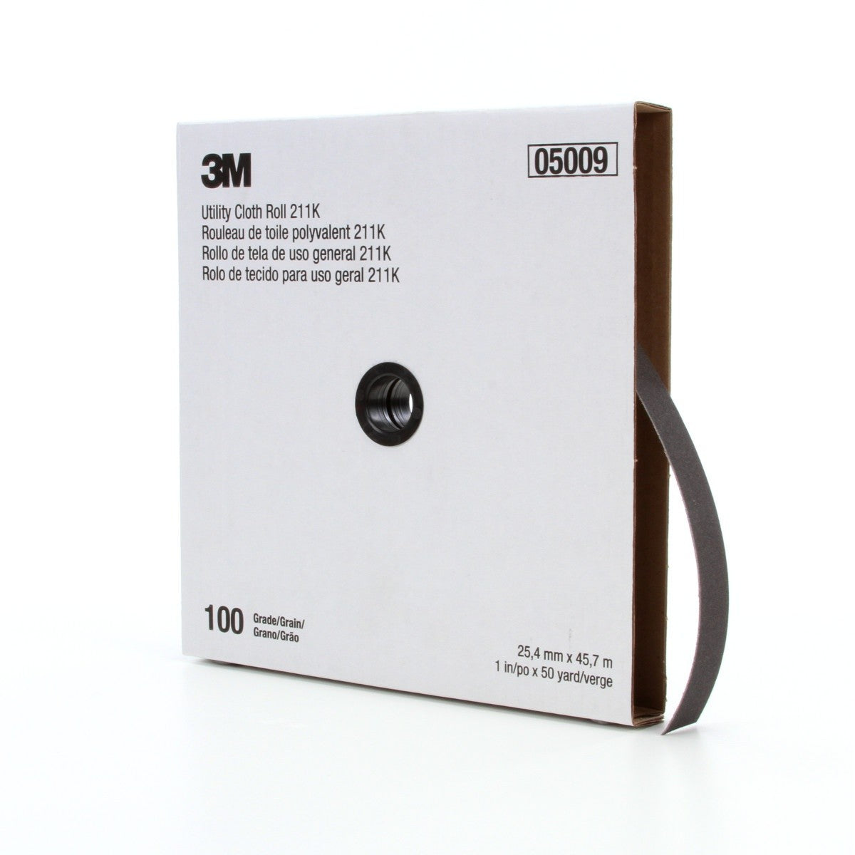 3M 211K Utility Cloth Roll, Aluminum Oxide 100 Grit J Weight Gray, 1 in x 50 yd, Full-flex (7100016843) (5 Pack) - 2