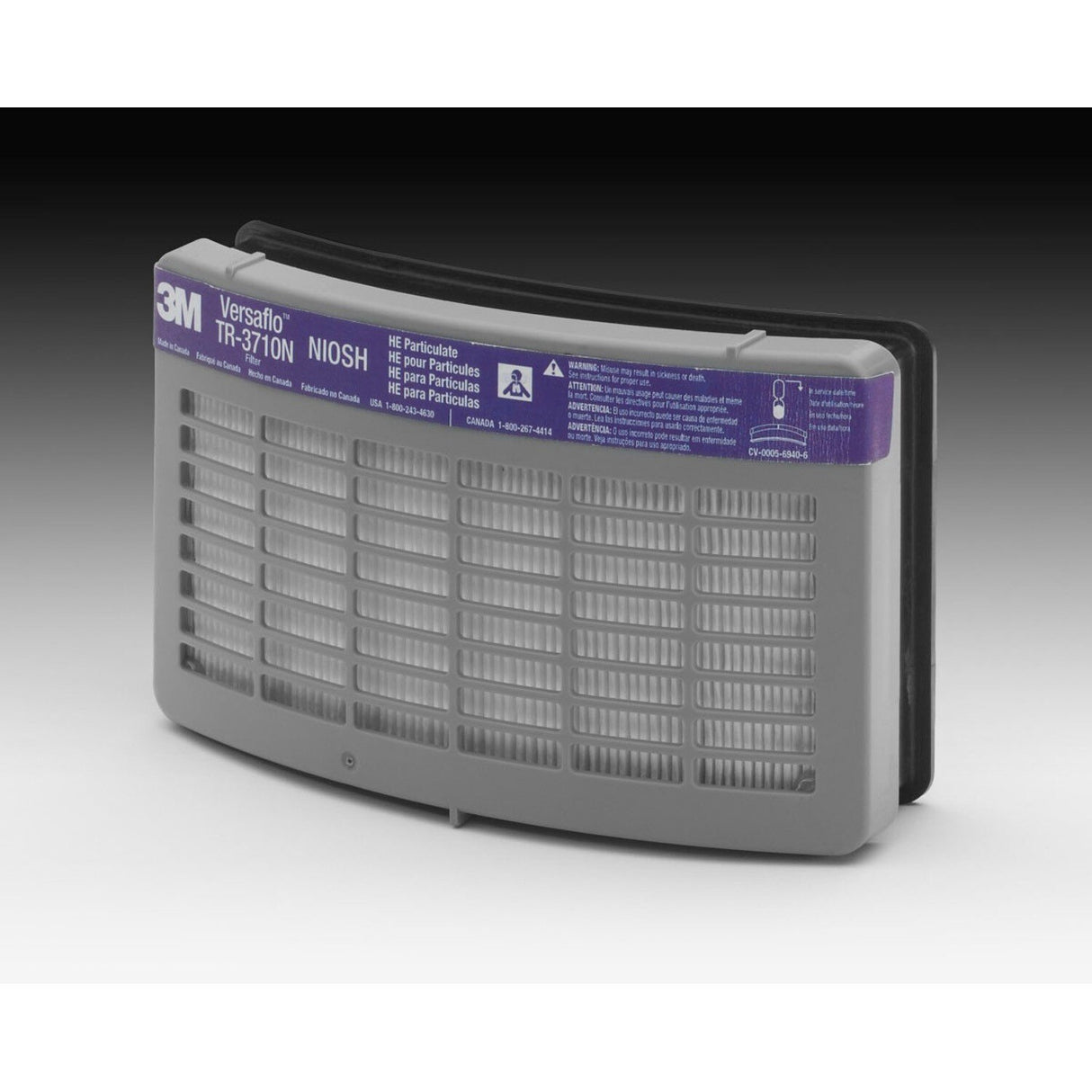 3M 56313 TR-3712N-5 Versaflo HE Particulate Filter for TR-300 Series PAPR, Gray (7100018971) - 4