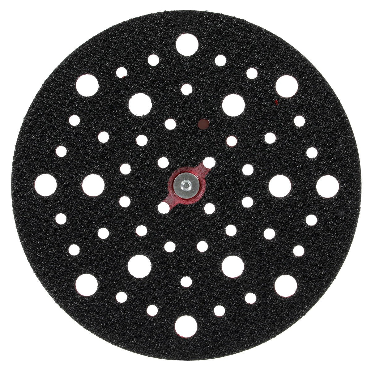 3M 20465 Xtract Hookit Low Profile Back-up Pad 861 Plus, Red Foam, 6 in, 53 Holes, 5/16-24 EXT (7100022038) (10 Pack) - 4