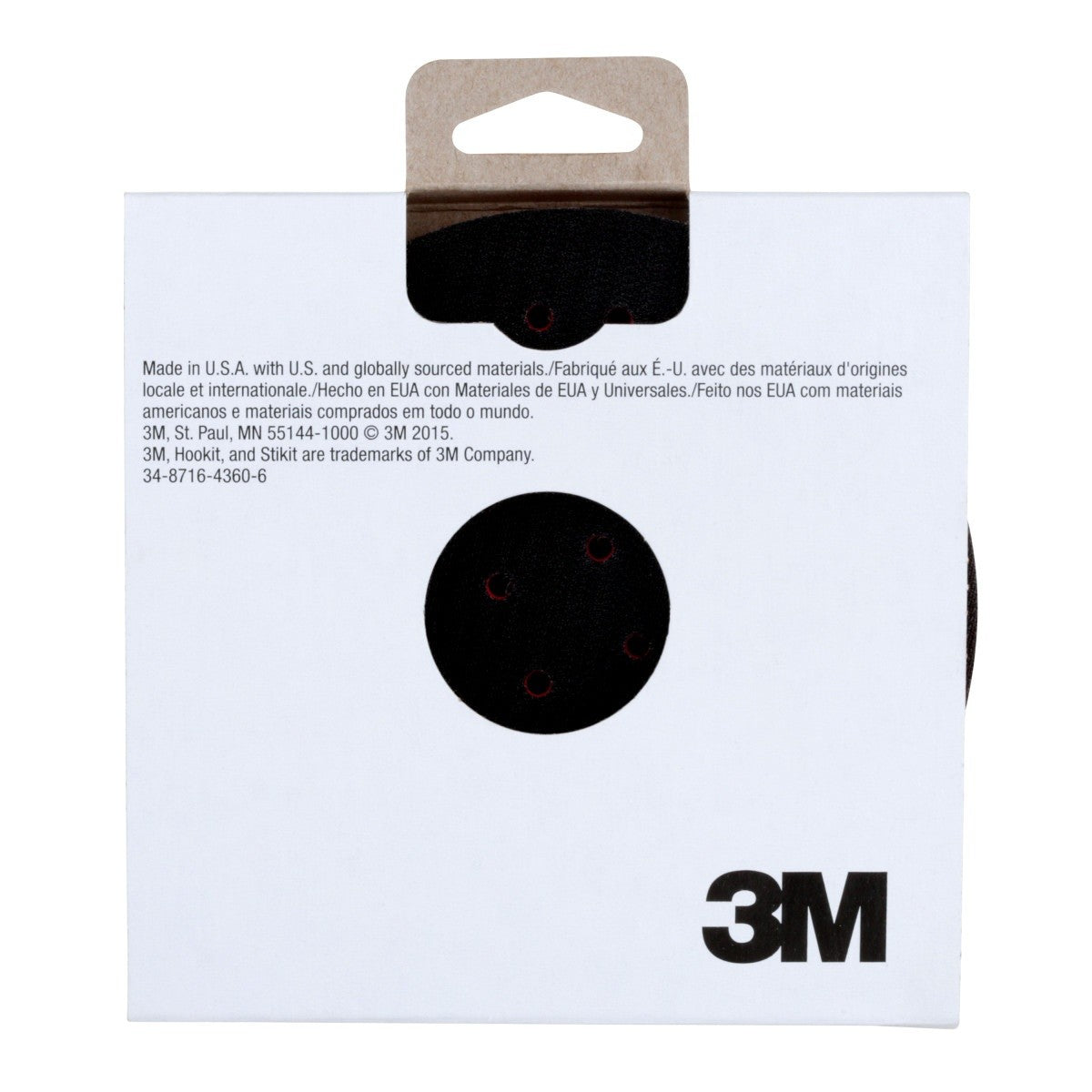 3M Xtract Hookit Low Profile Back-up Pad, 52 Holes, Red, 6 in, 5/16-24 External (20356) (7100027464) (10 Pack) - 6