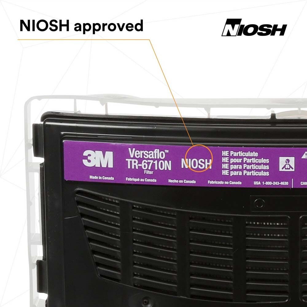 3M 7100028247 Versaflo High Efficiency Filter TR-6710N-5 / 37357(AAD), for TR-600 PAPR (5 Pack) - 5