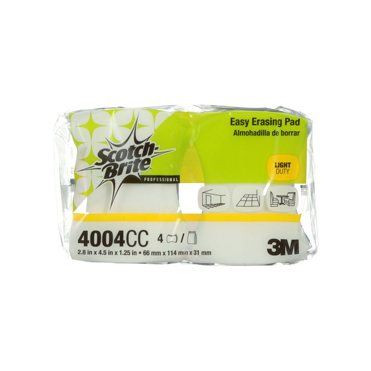 3M Scotch-Brite Easy Erasing Pad, Light Duty, Non-Scratch, Blue, 2-13/16 in x 4-1/2 in x 1-3/16 in (7100032938) (12 Pack) - 2