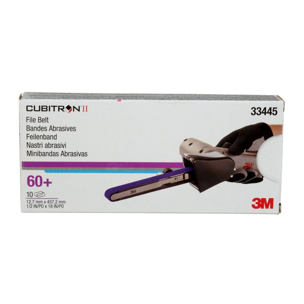 3M 786F 33445 Cubitron II File Belt, 60+ Grit, Purple, 1/2 in x 18 in, Spot Weld Removal (7100033185) (10 Pack) - 8