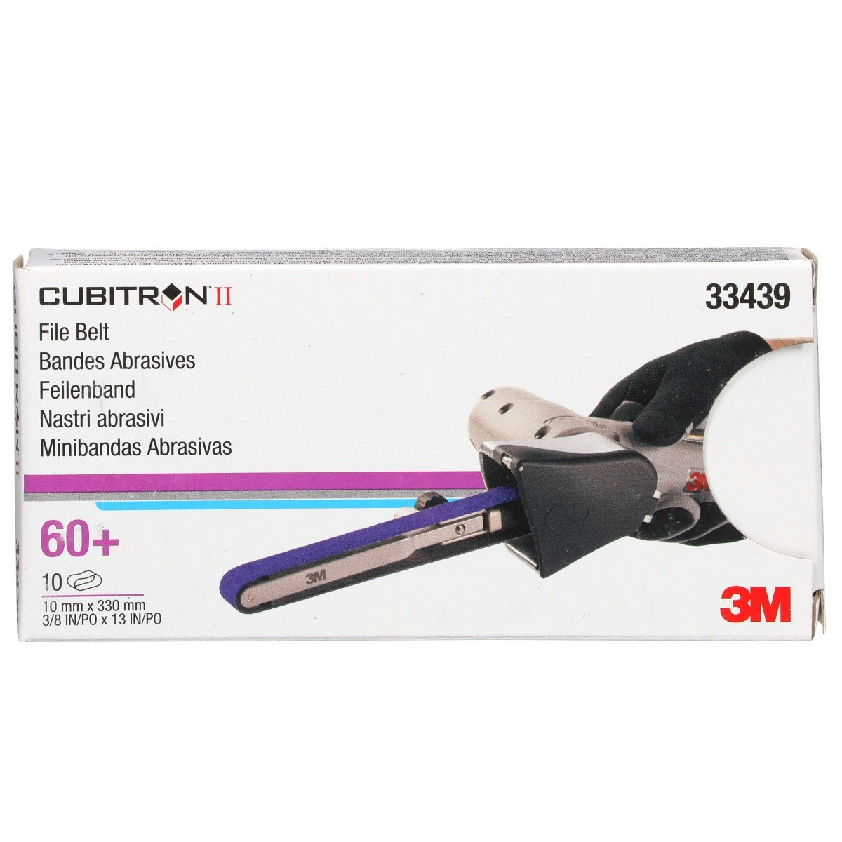 3M 786F 33439 Cubitron II File Belt, 60+ Grit, Purple, 3/8 in x 13 in, Spot Weld Removal (7100033194) (10 Pack) - 6