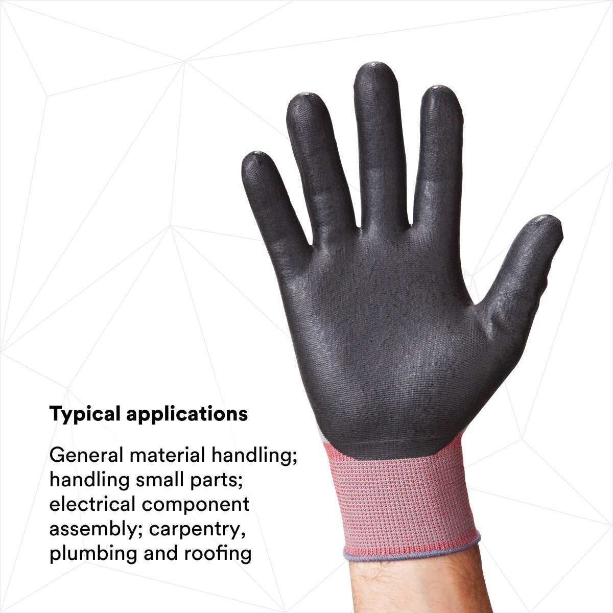 3M CGL-GU General Use Work Glove, Nitrile Palm Coating, Washable, Knit Wrist Cuff, Gray, Large (7100034911) (1 Pair) (6 Pack) - 6