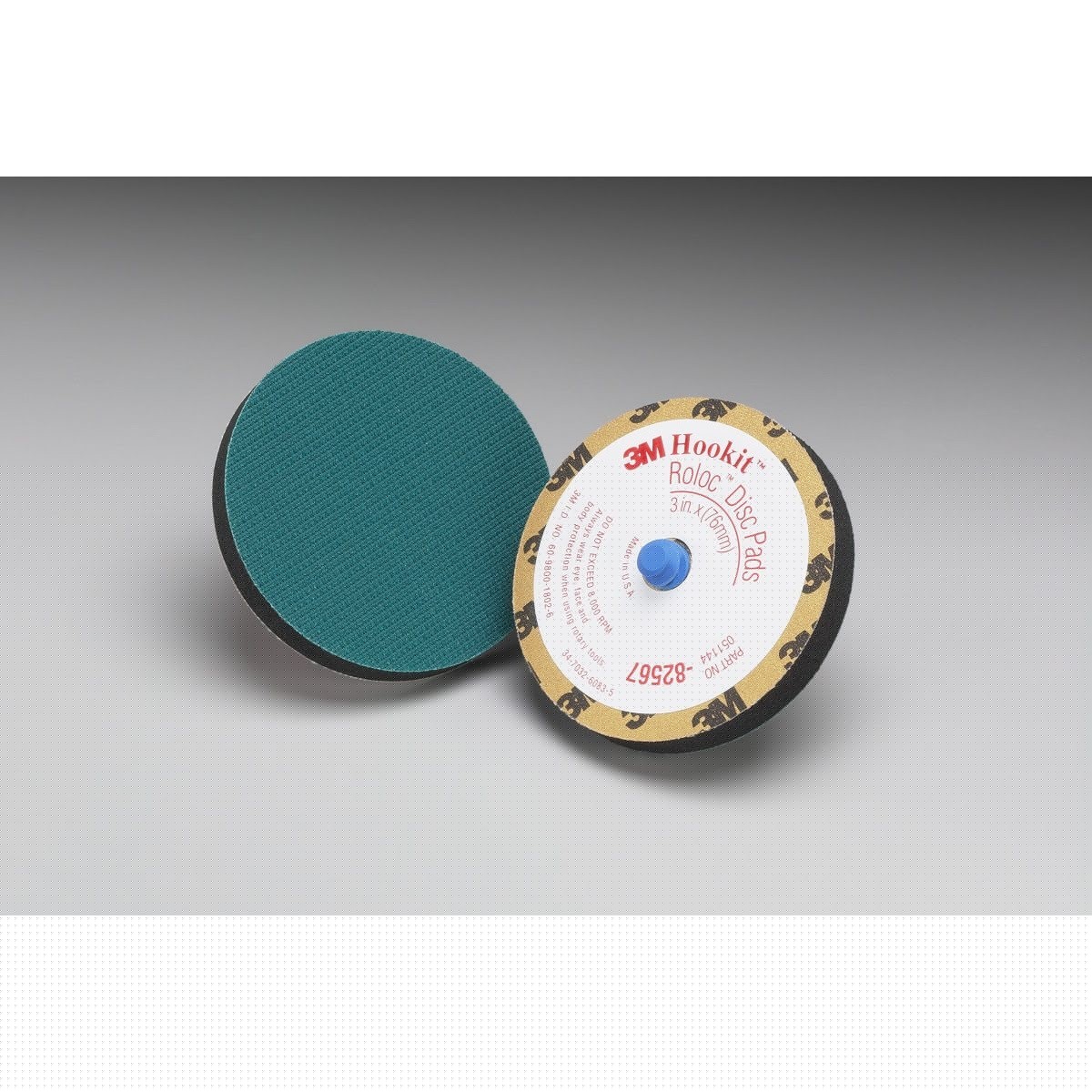 3M 82567 Hookit Disc Pad Type J, TR Attachment, Medium Density Neoprene Foam, Black, 3 in (7100036253)