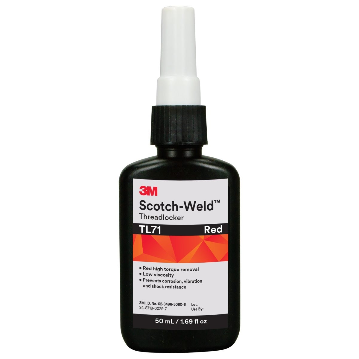 3M TL71 Threadlocker, Red, 50 mL Bottle (7100039231) (10 Pack)
