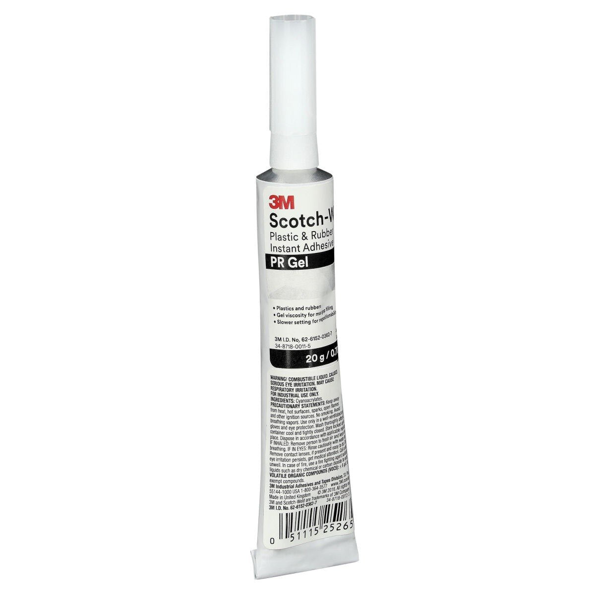 3M Scotch-Weld Plastic and Rubber Instant Adhesive PR Gel, Clear, 20 g Tube (PR GEL) (7100039255) (10 Pack) - 2
