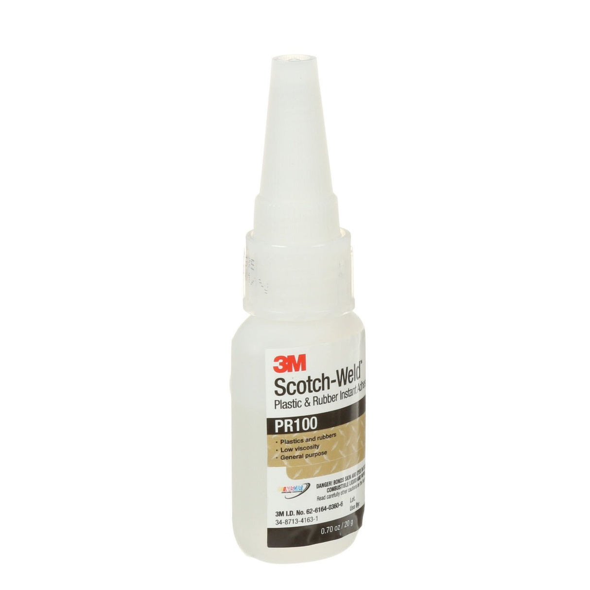 3M PR100 Plastic and Rubber Instant Adhesive, Clear, Low Viscosity, 20 g (0.70 oz) Bottle (7100039259) (10 Pack) - 9