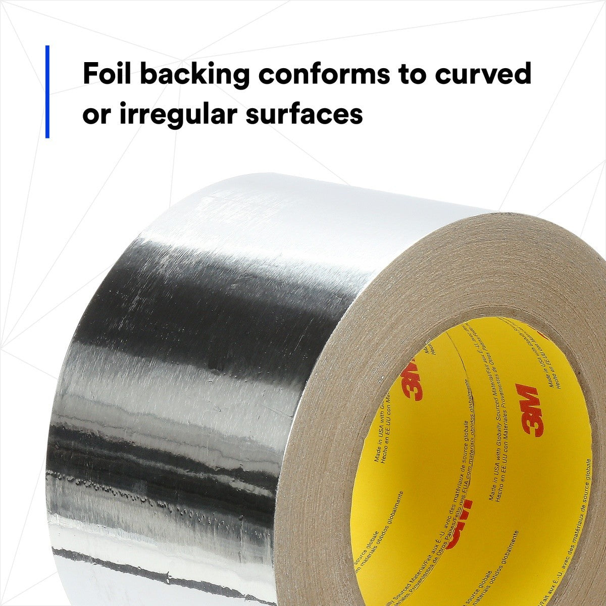 3M 1521CW Aluminum Foil Tape, Silver, 72 mm x 45.7 m, 2.8 mil (7100043752) (256 Pack) - 7