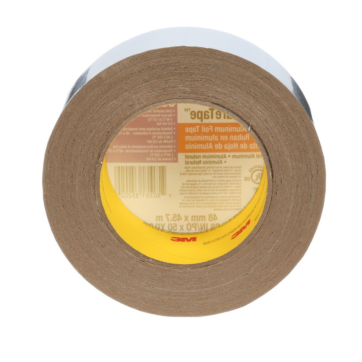 3M 3520CW Venture Tape Aluminum Foil Tape, Natural Aluminum, 48 mm x 45.7 m, 2.0 mil (7100043755) (24 Pack) - 7