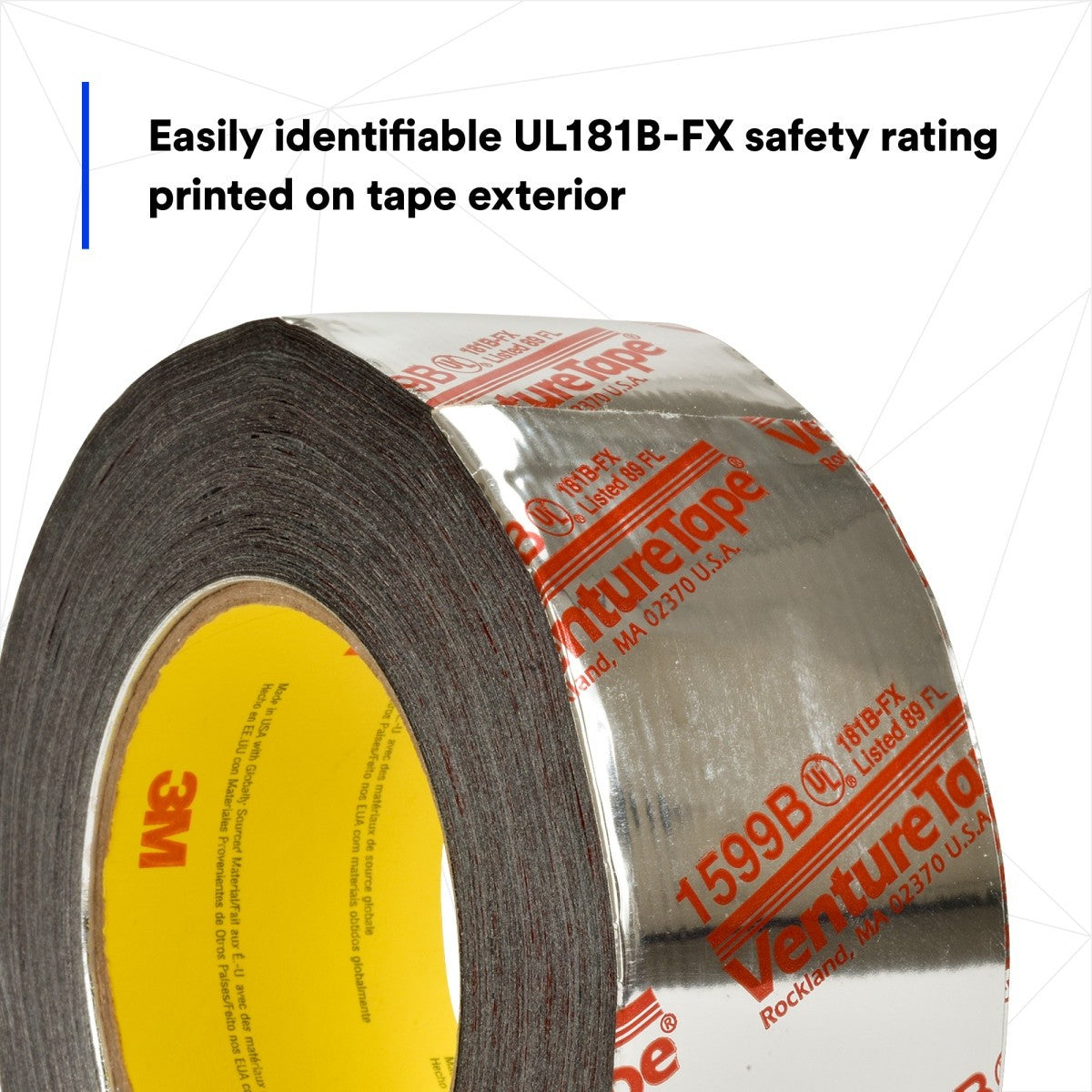 3M 1599B UL181B-FX Polypropylene Duct Tape, Silver, 48 mm x 109.7 m, 3 mil (7100043760) (576 Pack) - 10