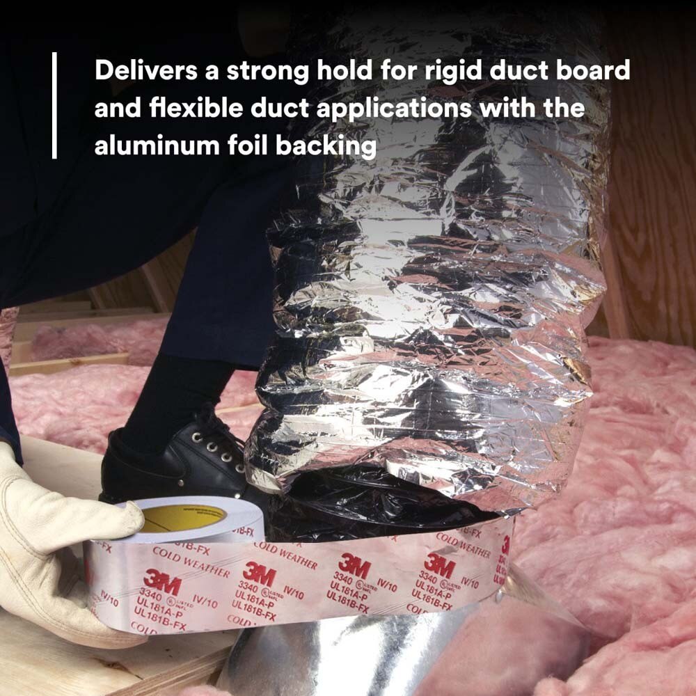 3M 7100043830 Venture Tape UL181A-P Aluminum Foil Tape 1581A Silver 2 1/2 in x 60 yd 2 mil - 6