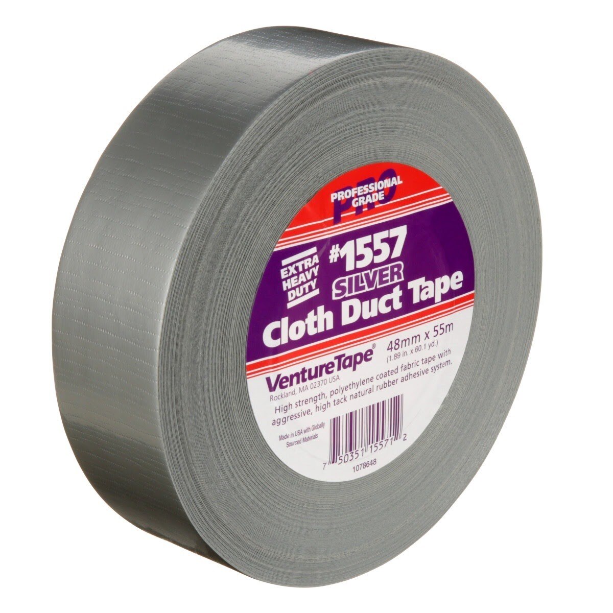 3M 1557 Venture Tape Extreme Cloth Duct Tape, Silver, 48 mm x 55 m (1.88 in x 60.1 yd) (7100043944) (24 Pack) - 2