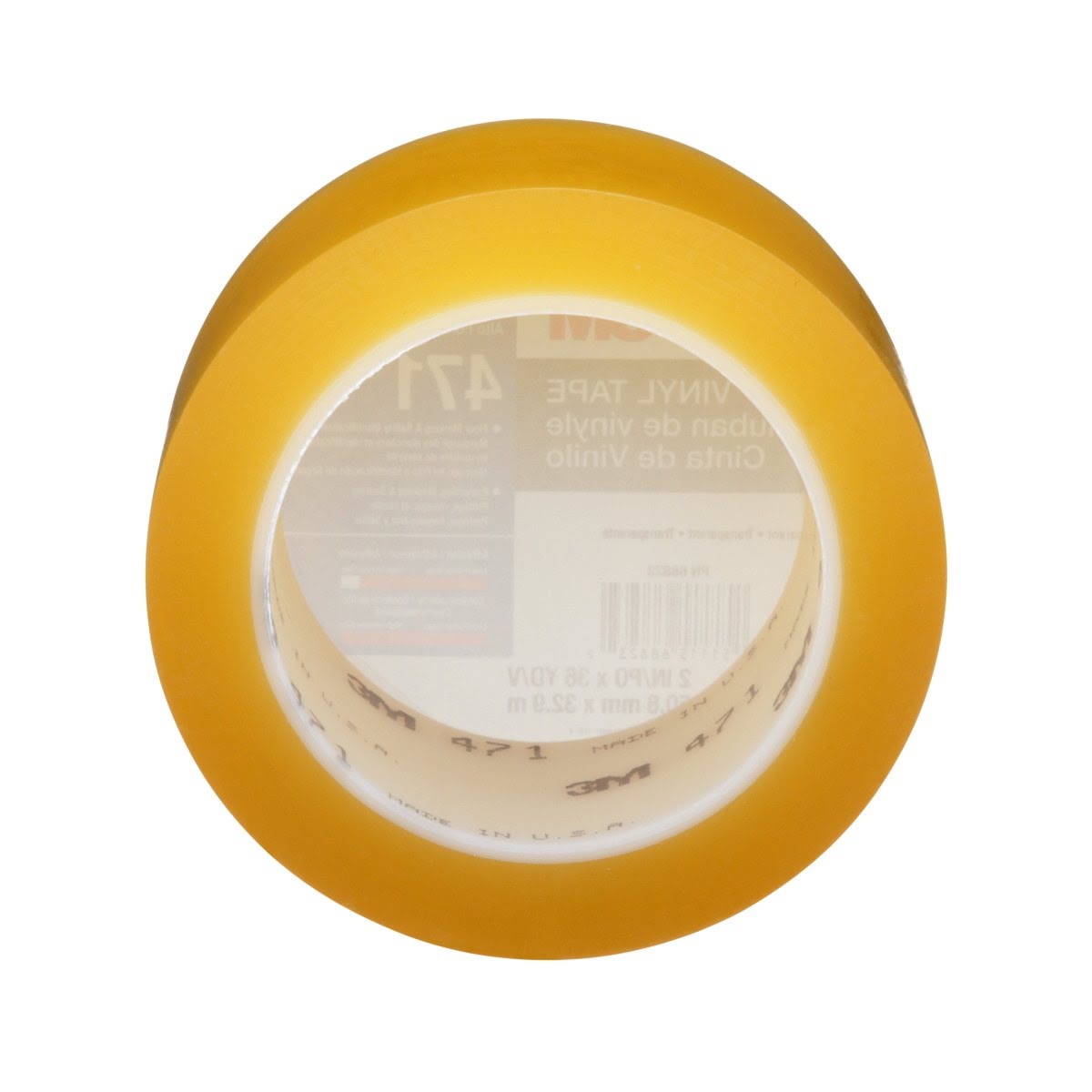 3M Vinyl Tape Transparent 2 in x 36 yd 5.2 mil Roll (471) (7100044331) (24 Pack) - 5