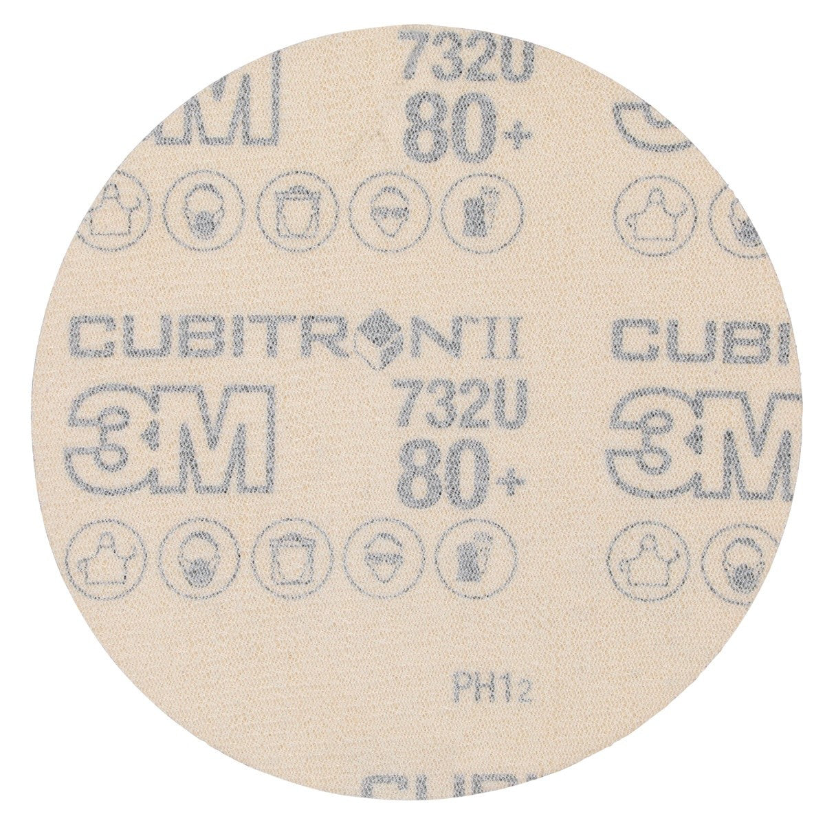 3M 732U Cubitron II Hookit Paper Disc, 80+ C-weight, Purple, 5 in x NH, Die 500X (7100044450) (250 Pack) - 2