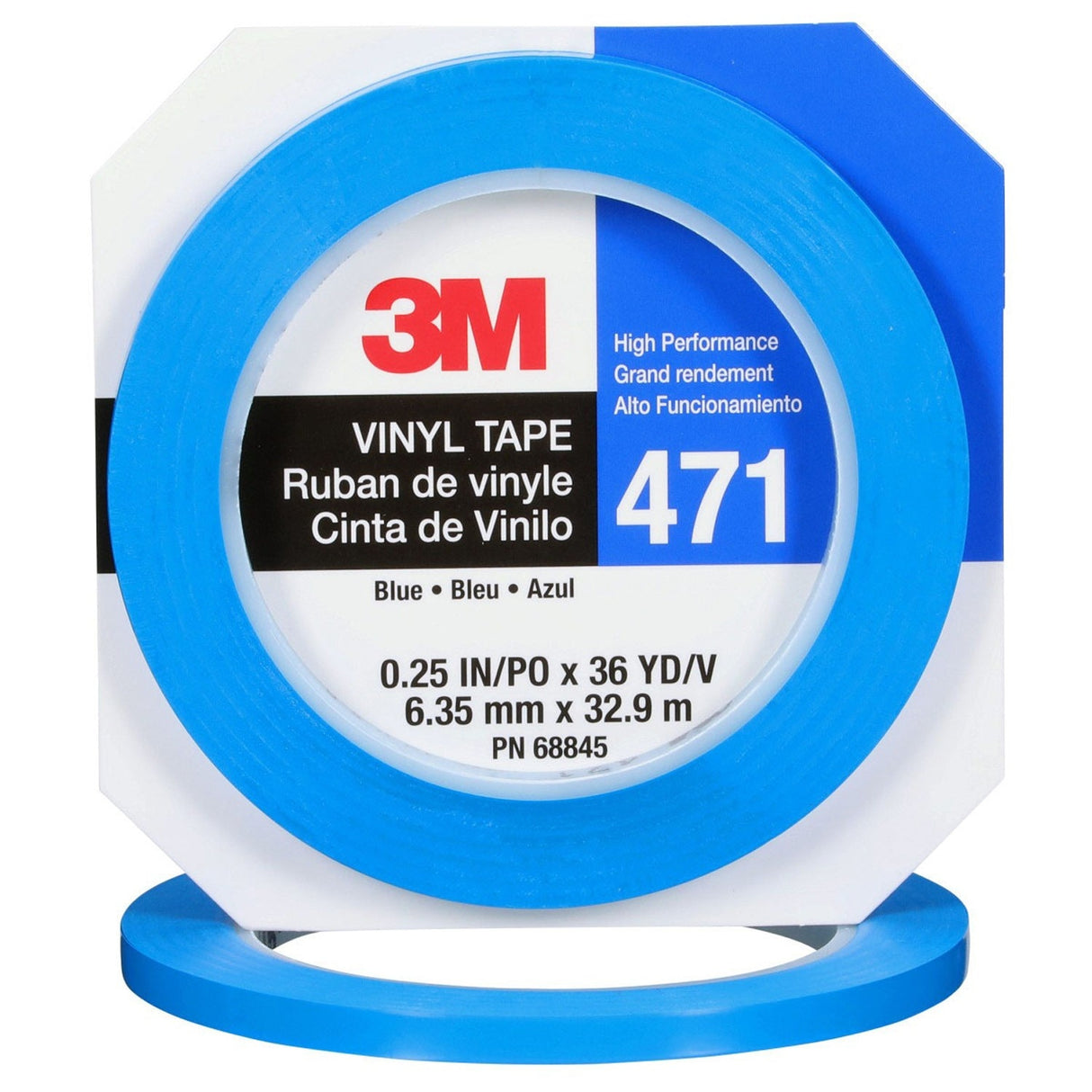 3M 471 Vinyl Tape, Blue, 1/4 in x 36 yd, 5.2 mil (7100044626) (144Pack) - 6