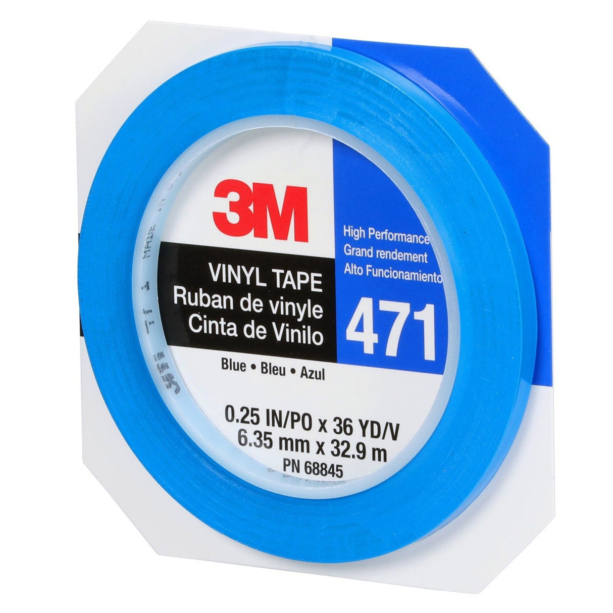 3M 471 Vinyl Tape, Blue, 1/4 in x 36 yd, 5.2 mil (7100044626) (144Pack) - 9