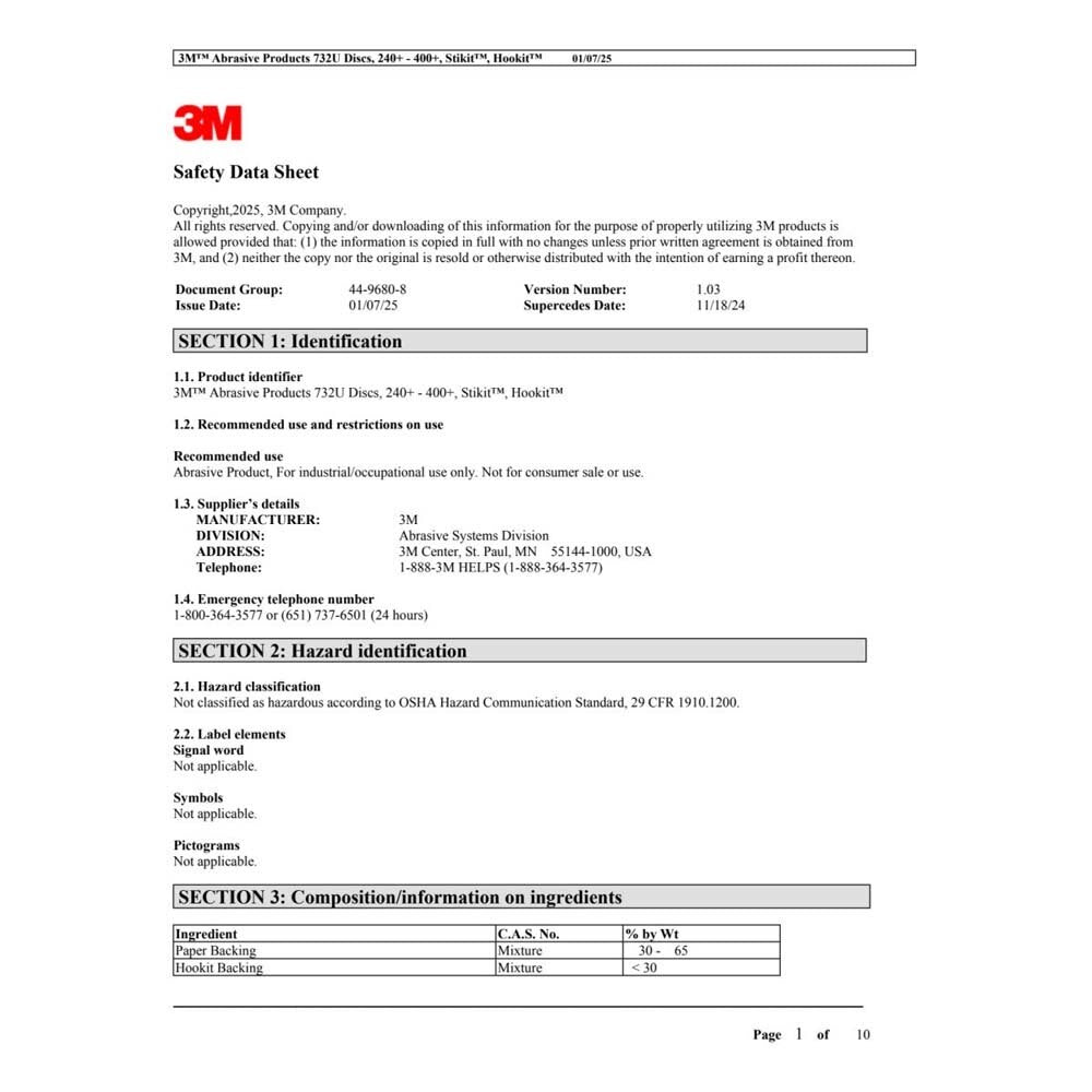3M 732U Cubitron II Hookit Paper Disc 120+ C-Weight, 6 in x NH, D/F 6HL, Die 600HZ (7100044691) (50 Pack) - 9