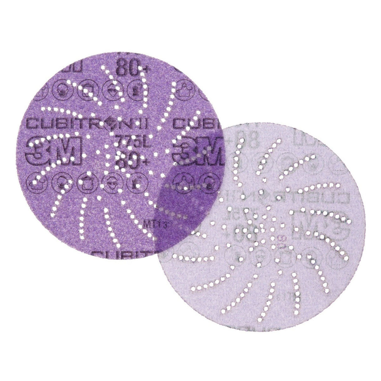 3M 775L Cubitron II Hookit Film Disc, 80+, Purple, 5 in, 3 mil (7100045070) (250 Pack) - 2